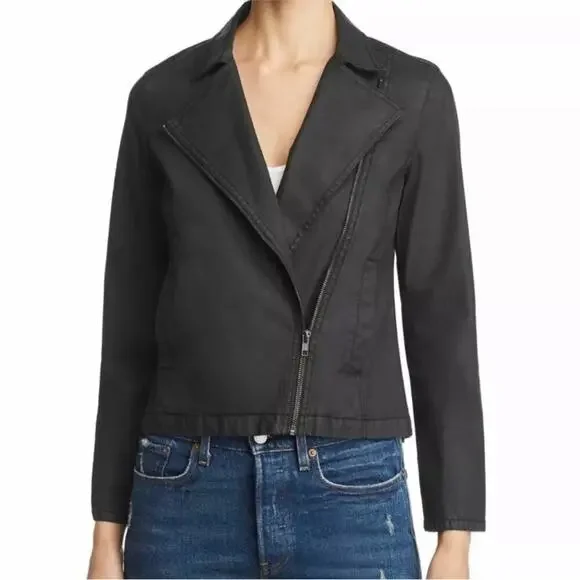 Eileen Fisher Organic Cotton Moto Jacket Sz S Black - Picture 8 of 9